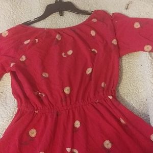 Red flower dress